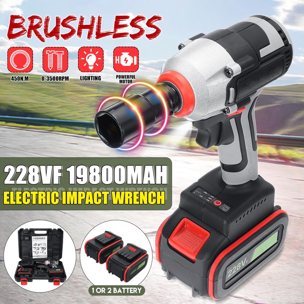 Cordless Electric Impact Wrench Brushless Driver Drill Hammer Rattle