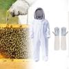 Bee Suit Beekeeping Breathable Detachable Fencing Veil Hood with Gloves, Outfit Costume for