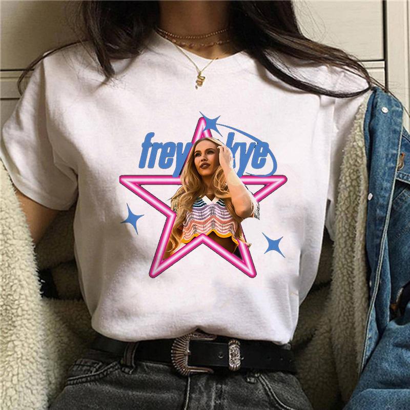 Womens Fashion Freya Skye Print Short Sleeve T Shirt 90s Graphic Vintage Tshirt Women Gothic Y2k Tshirt Streetwear Clothes