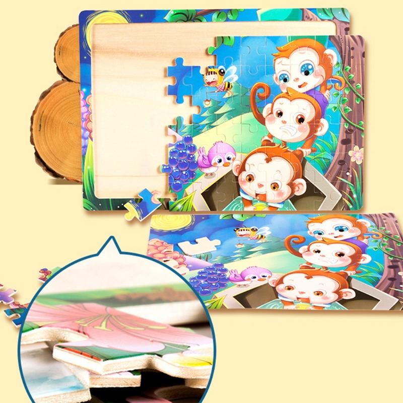 60 Stück Früherziehung Tierpuzzles Lern-Spielset Spielzeug-Set Pädagogisches Set Puzzle Kinder Pädagogisches Spielzeug Zuhause