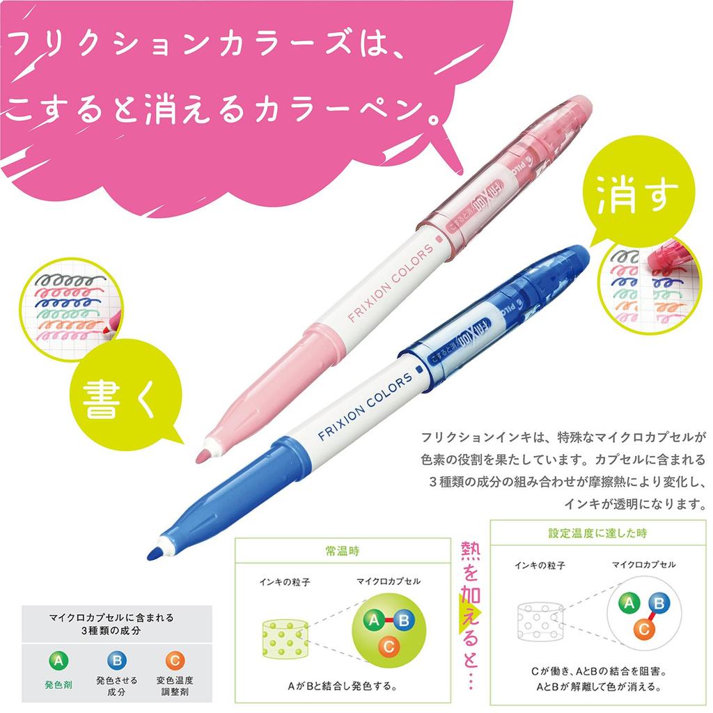 Pilot Frixion Colors Erasable Color Sign 6 Colors x Pen, 3, SFC-60M-6C3