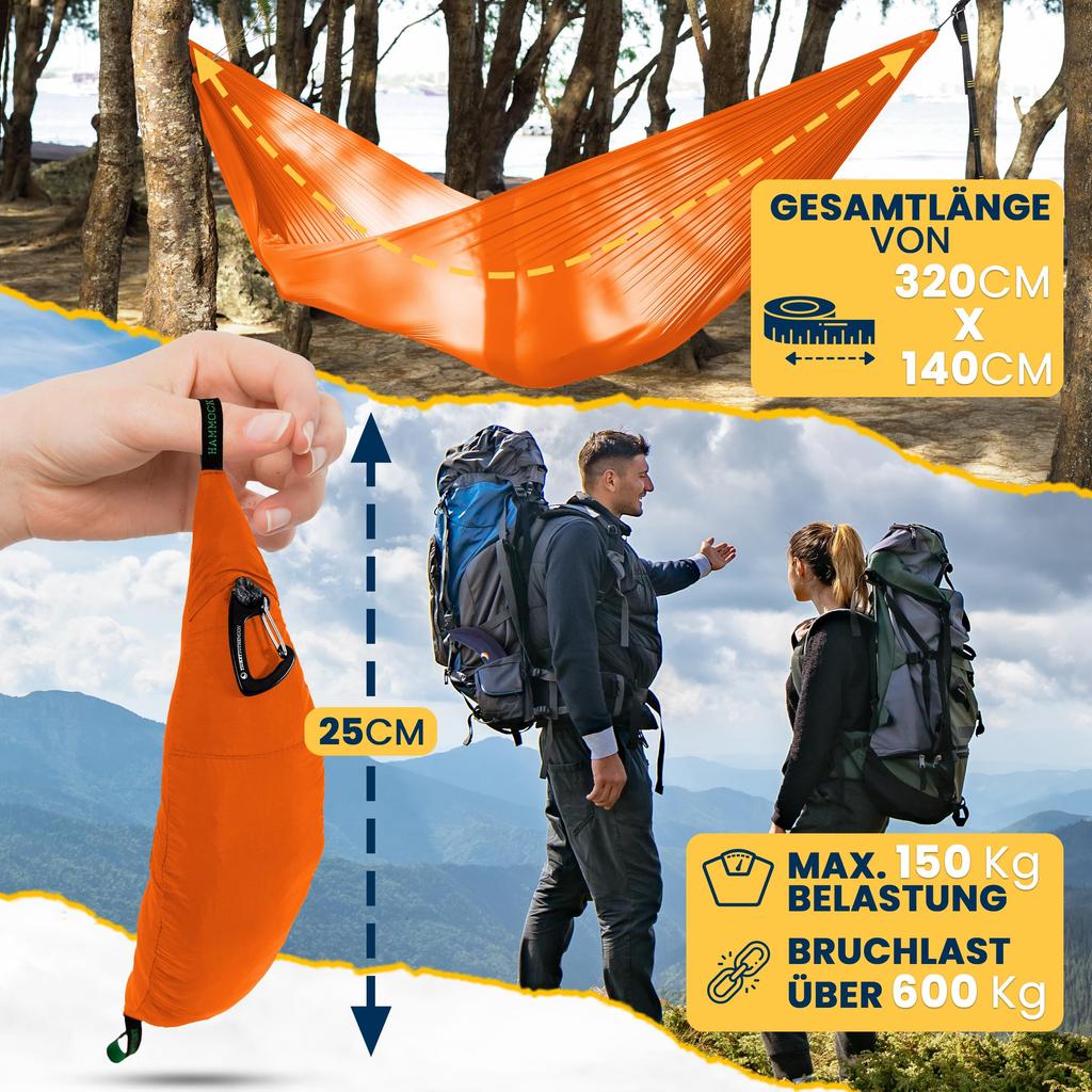 Ticket To The Moon Lightest Camping Orange Japanese 41213 Hammock, (Official Product)