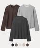 POLYGRAM [2Pack] Ribbed Semi-Crop Long Sleeve 3-Type (B Type)