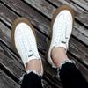 2024 New Two-layer Cowhide Board Shoes Low Top Men's Shoes Summer Casual Black White Leather Flat Shoes Lace-up  Male Sneakers