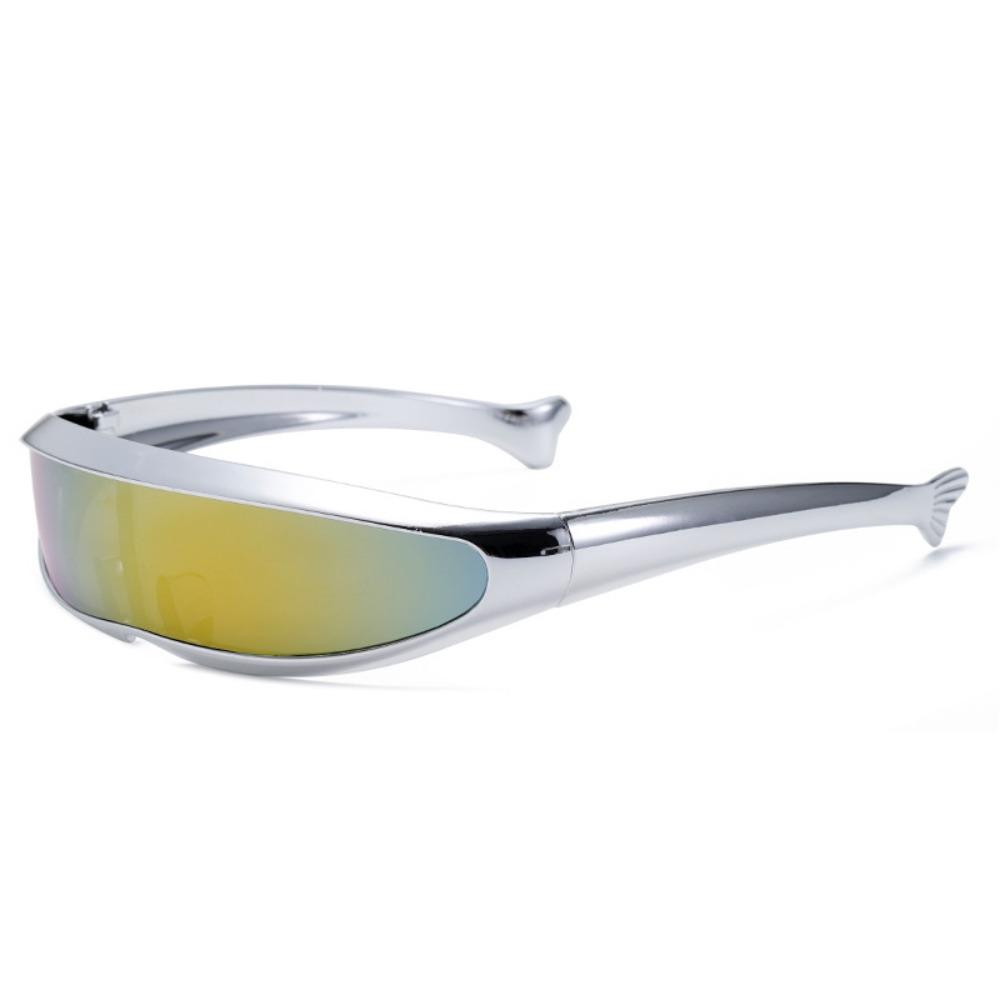 Electroplated Blocking Sunglasses One-piece Mirror Steampunk Sunglasses Vintage Women Eyeglass  Men