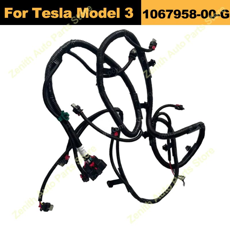Car Front Bumper Radar Harness Reverse Wiring With Fog Light Plug 1067958-00-G For Tesla Model 3 106795800G 2017 2018