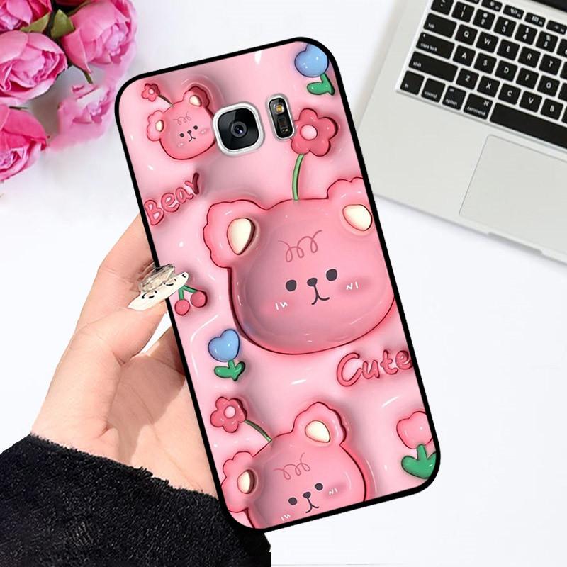 For Samsung Galaxy S7 Edge Silicone Case Astronaut Cute Soft TPU Phone Cover For Samsung Galaxy S6 S7 S 7 Edge Back Cover Bumper