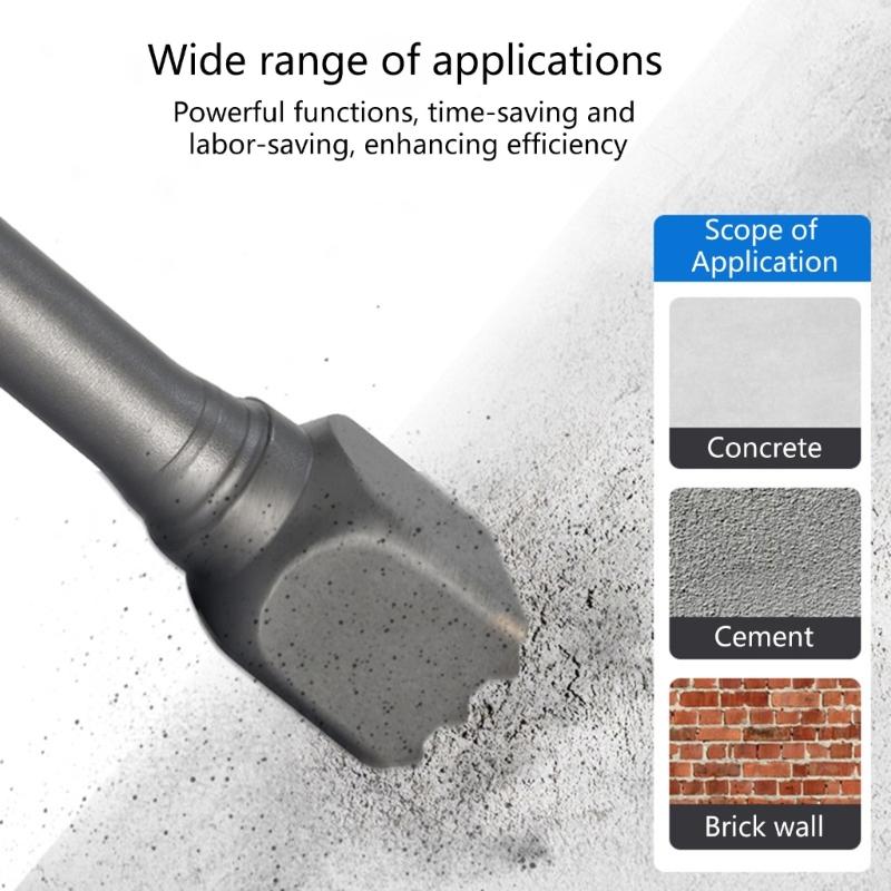 Electric Hammers Chisel Drill Bit Cement Wall Concrete Roughening Tool Bushing Bit for Round-handled Tool