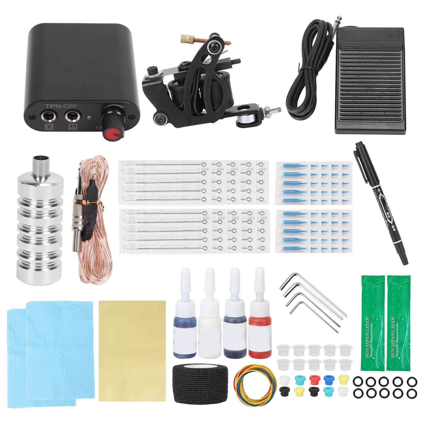 

Полный комплект для татуировки, источник питания для татуировки, набор кремов для восстановления кожи, пигмент для практики US Plug