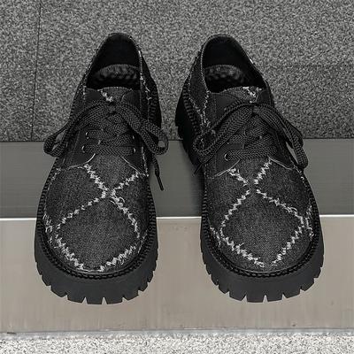 Street Style Male Round Toe Flats Lace Up Mens Casual Shoes Punk Trend Canvas Shoes Classic Business Walking Footwear Sneakers