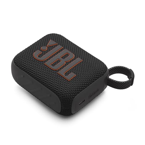 JBL GO4 Bluetooth Speaker with USB C Charging, IP67 Dustproof and Waterproof, App Compatible, Passive Radiator, Portable, Black (JBLGO4BLK)