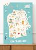 Plakat mapa ilustracja San Francisco