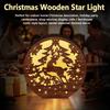 MZ1246 LED Christmas Glowing Wooden Ornament: Creative Night Light for Festive Desktop Decoration