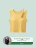 Women's Black Camisole Vest with Chest Pads - Summer Short Chic Bra Top