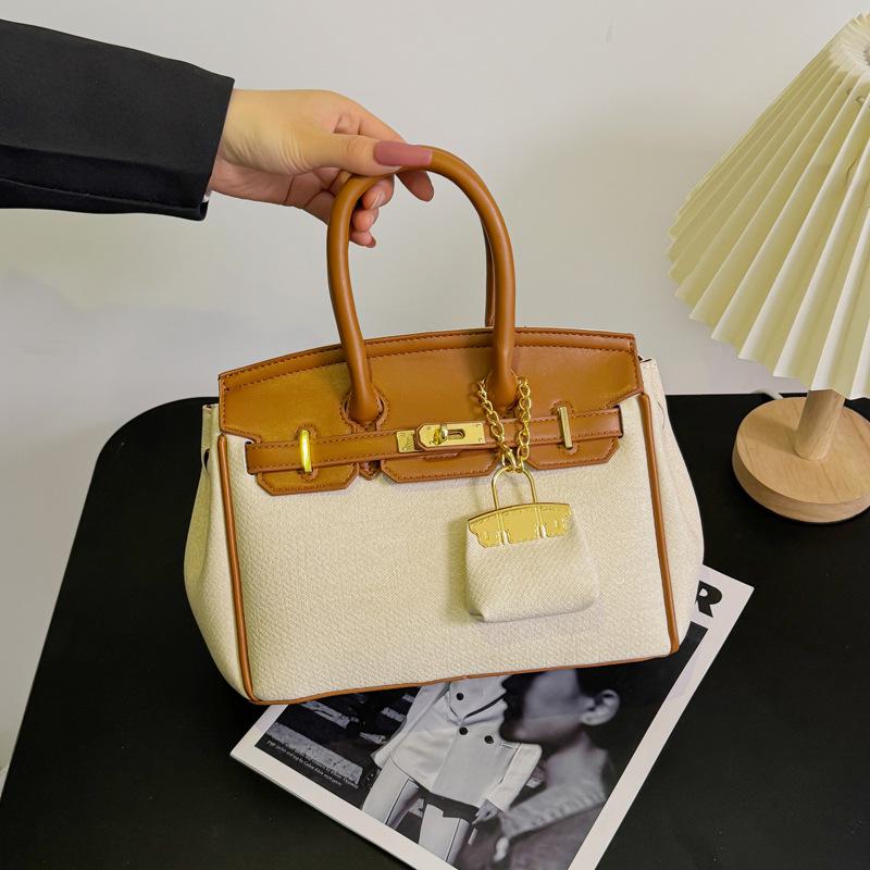 2025 Damen Color-Block Denim-Tragetasche und Kelly-Tasche zum Umhängen