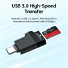 USB 3.0 Type-C Card Reader Universal TF Memory Card Adapter Compatible with Cellphones Laptops Tablets High Speed Transmission