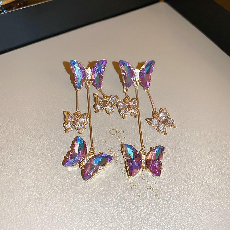 Silver Needle Zircon Flower Tassel Earrings: Elegant, High-End Studs for a Fashionable, Sophisticated Look