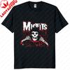 Unisex Vintage Punk Tee Misfits Style Distressed Skull Graphic Classic Streetwear Top Daily Wear