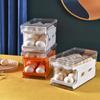 Stackable Double-Layer Slide-Out Egg Storage Box - Transparent, Shockproof, Quick-Freeze Refrigerator Organizer