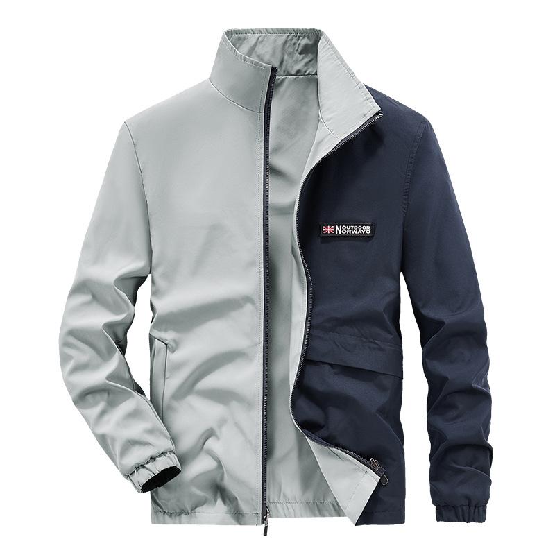 New Spring and Autumn Men's Casual Outdoor Work Jacket Double-sided Stand Collar Fashionable Men's Jacket Top