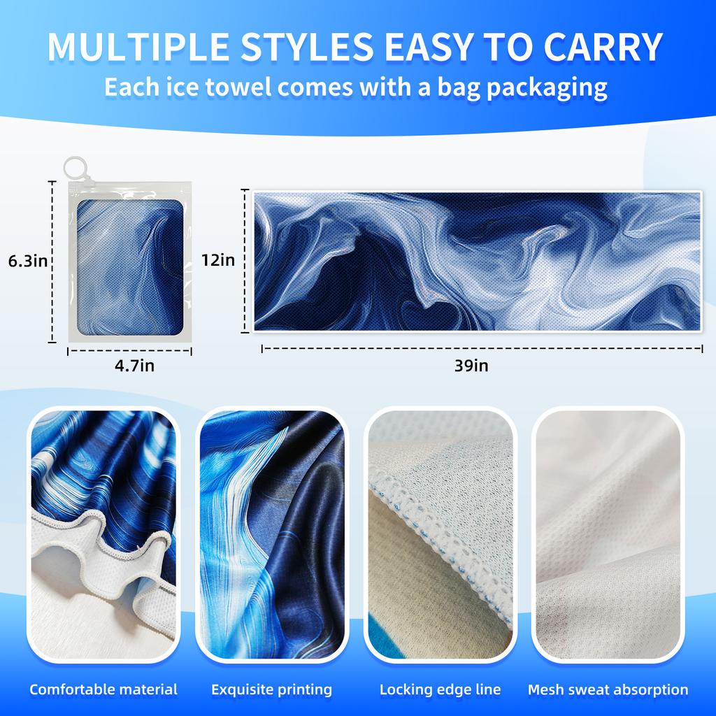 Cold quick-drying towels, printed fitness wipes, outdoor travel yoga sports towels