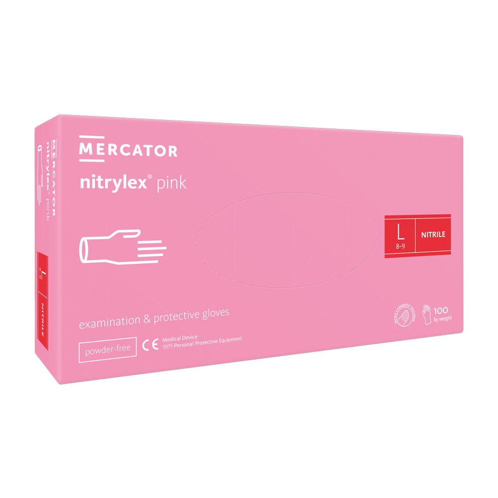 Nitrile Gloves Pink Mercator Nitrylex Pink 100 Pieces