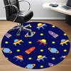 1pc Space Adventure Office Round Area Rug, Under Office Chairs Bedroom Living Room Home Decor, Room Deco, Available in Various Sizes