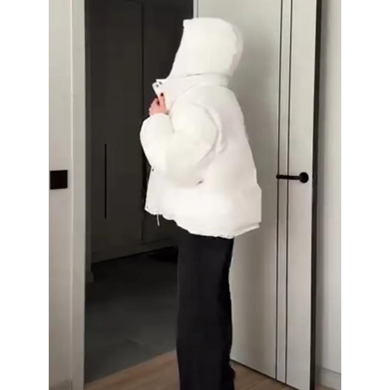 Detachable Hood Sleeves Puffy Padded Jacket Oversized Thick Winter Warm Chic Office Daily Women Coat