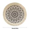 Bohemian Braided Weave Round Woven Placemats Heat Resistant Non-Slip Bohemian Placemat Tassel Jute Placemats Kitchen Table
