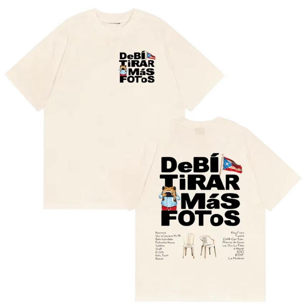 Funny Debi Tirar Mas Fotos DTMF Print T Shirt 2026 Bad Bunny Cotton Short Sleeve TShirts Men Women Fashion Male Graphic Tshirt