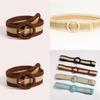 Boho Inspired Womens Stretchable Fabric Belt With Alloy Buckle For Casual Wear