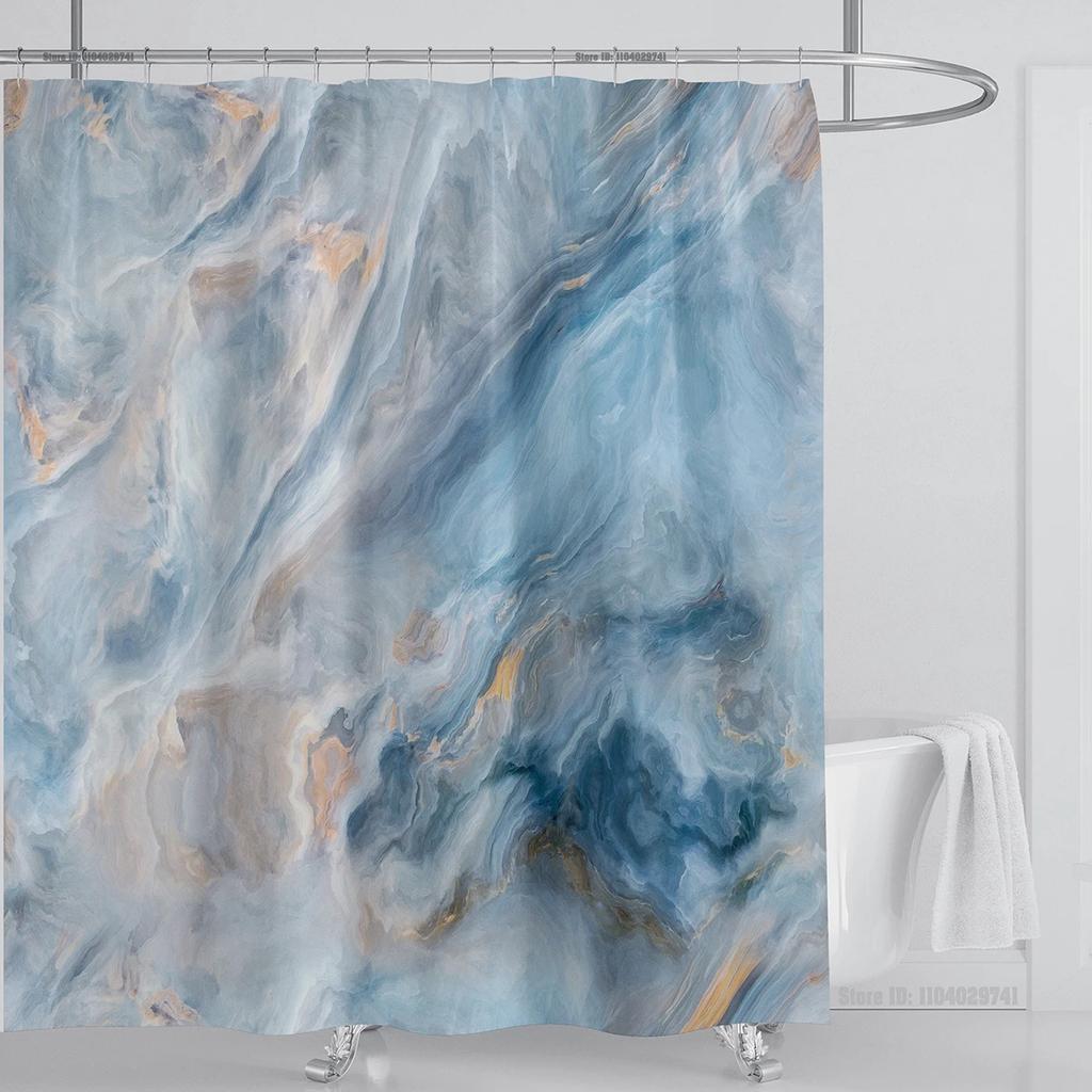 Marble Waterproof Shower Curtain Waterproof Shower Curtain For Bathroom Decor Printed Washable Shower Curtain With Hooks