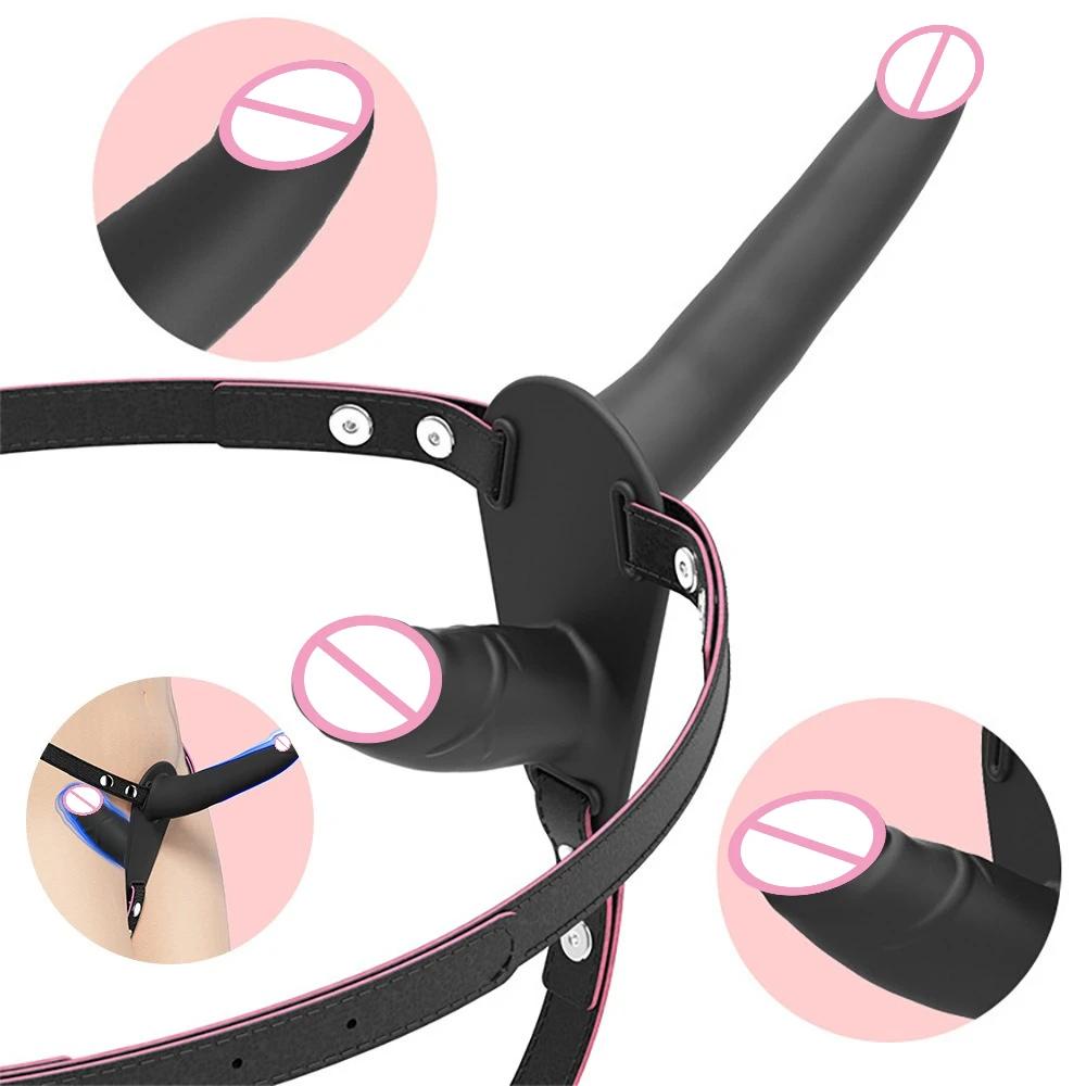 Strap On Wearable Double Penetration Cock G-Spot Dildo Panties for Lesbian Anus Vagina Massager Couples Sex Toys Adult Products