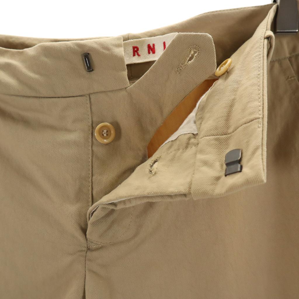 MARNI made in Italy Nylon twill Cropped pants 40 beige Women Used