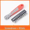 Compact 36-Tooth Ratchet Screwdriver for Tight Spaces with L-Shaped Bent Wrench