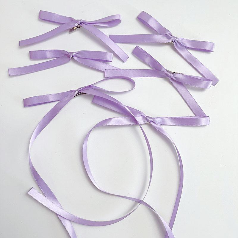 Ju Jingyi Style Ballet Bow Hair Clip Set: Ribbon Duckbill Clips for Girls' Braided Hair Accessories