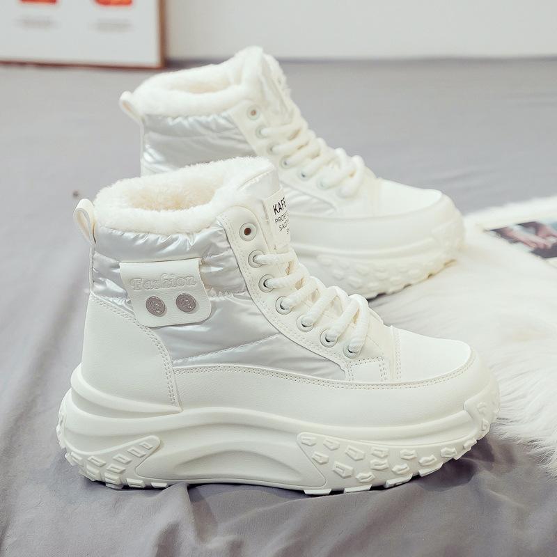 

бархатные женские высокие кеды зимние теплые сноубутсы женские ботинки Мартин новые зимние хлопковые ботинки на толстой подошве женские ботинки 39