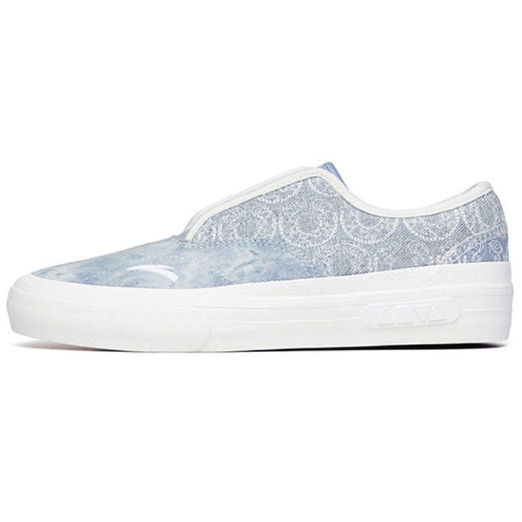 Anta Jie Ao Walk Low Top Skateboard Shoes Women's Gray Blue Slip On Version 122228017-5