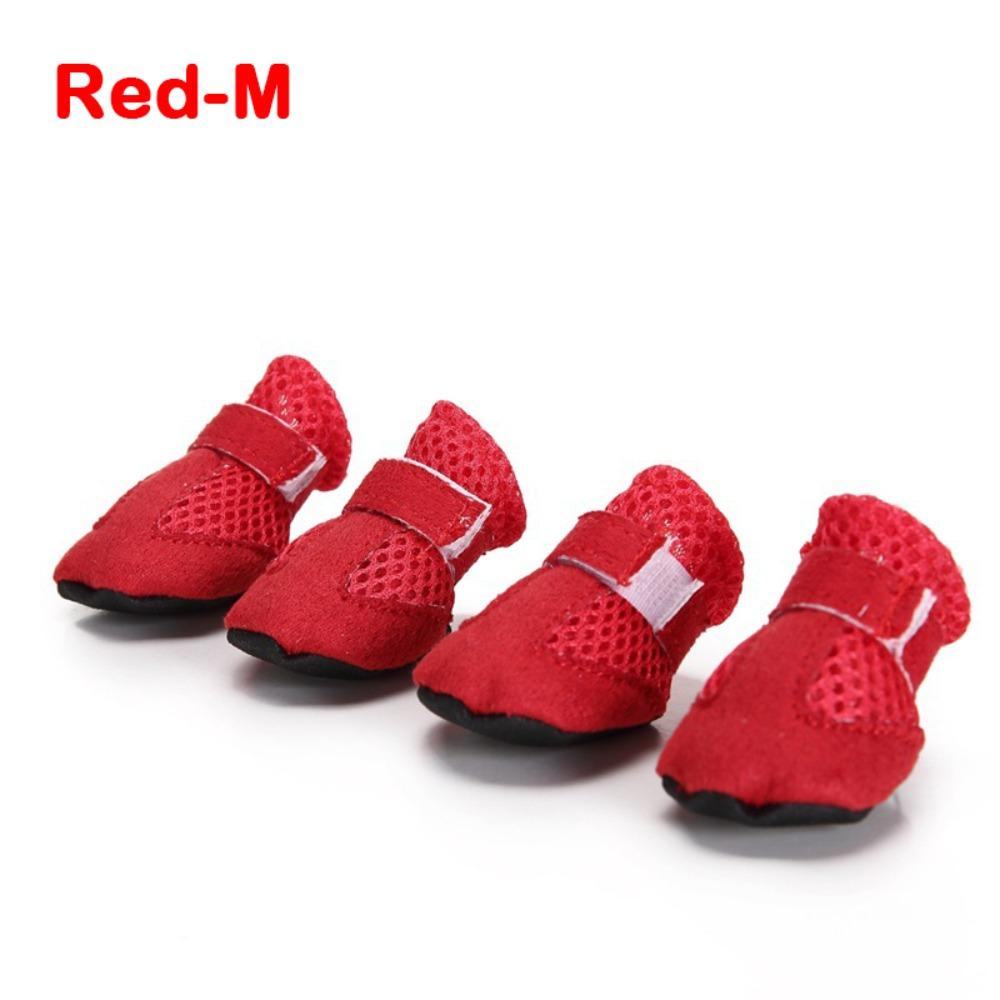 4pcs/set Soft-soled Dog Shoes Mesh Pet Sandals New Poodle Dog Shoes for Small Dogs Puppies