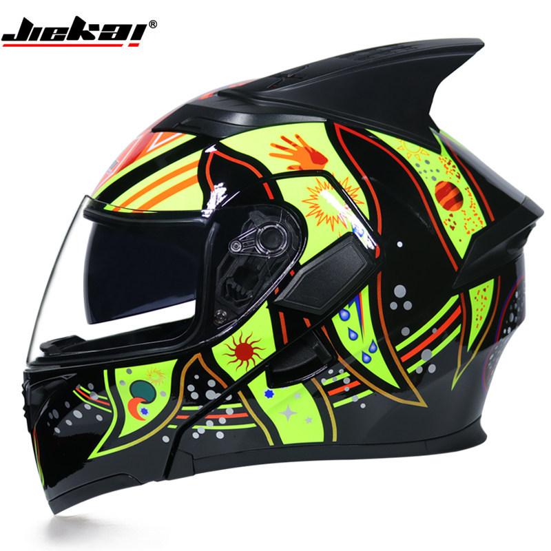JIEKAI Motorcycle Helmet With Men's And Women's Dual Lenses Uncover Helmet / Electric Vehicle Semi Full Cover Locomotive