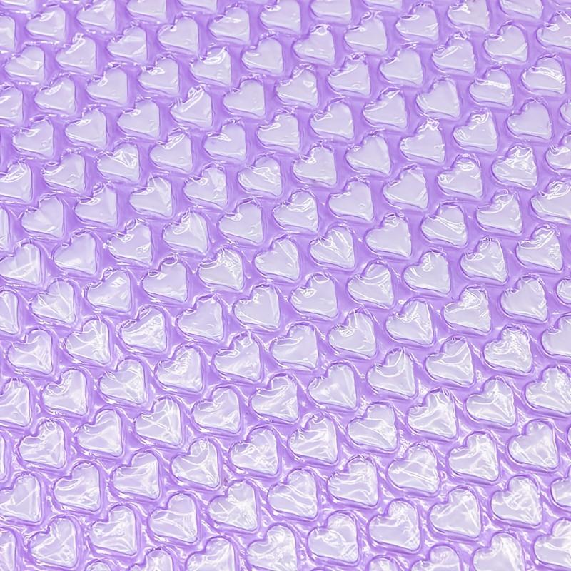 Light Lotus Pink Heart-Shaped Bubble Wrap Rolls Shock-Absorbing Packing Foam Paper Heart-Shaped Packaging Thickened Colourful