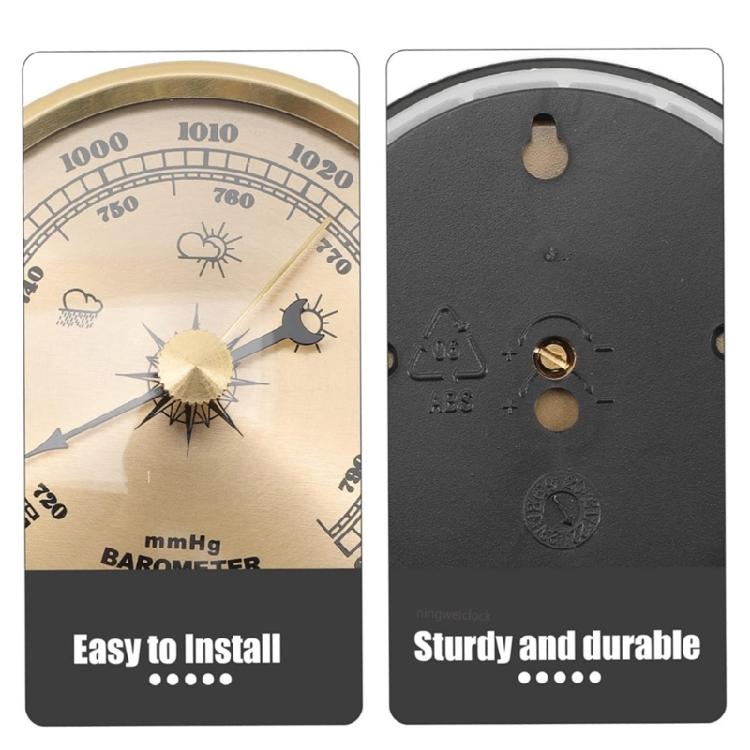 Barometer Analog Atmospheric Pressure Meter Manual Operation Antique Style Meteorology Equipment for Laboratory