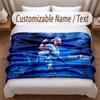 Erling Haaland Printed Flannel Blanket Custom Name Text Soft Warm Throw For Bedroom Holiday Gift