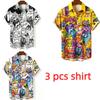 Camisa Divertida de Gato de Dibujos Animados Coloridos Estampado Camisa de Vacaciones en la Playa Hawaiana Camisa de Estilo Urbano para Hombre Camisa Diaria para Hombres y Mujeres