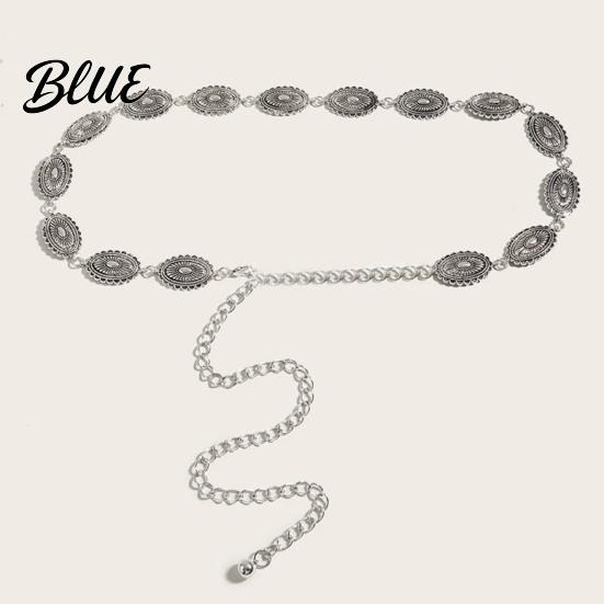 Women Adjustable Waist Strap Chain Bohemia Style Denim Belt Alloy