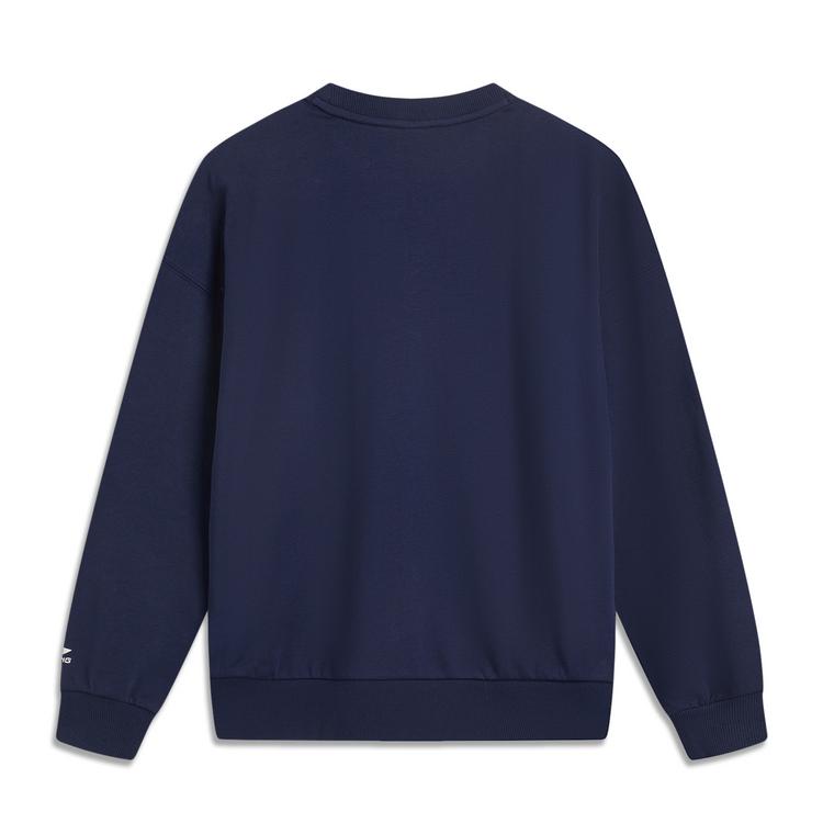 Li Ning Sports Lifestyle Series Fashion Letter American Retro Simple Round Neck Comfortable Breathable Versatile Casual Loose Sweatshirt AWDV806-3
