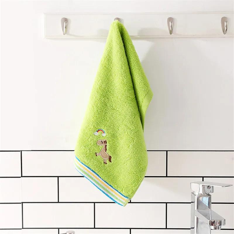 25x50cm 100% Cotton Cartoon Animal Rainbow Embroidery Soft Home Bathroom Baby Children Hand Face Towel