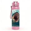 1PC Shark Open Mouth Ocean Scene 750ml Color Plastic Sports Water Bottle Leakproof Flip Straw Lid For Sports Office Home Use