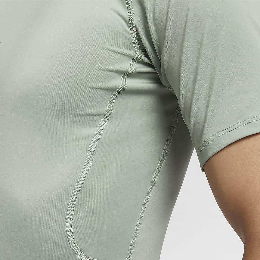 Nike Pro Dri-Fit Comfortable Moisture-Wicking Slim Fit Short Sleeve T-Shirt Men Tops Horizon-Green Black FB7933-370