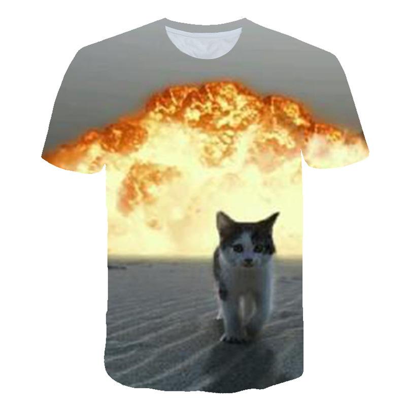 

Мужская футболка с короткими рукавами и принтом животных, круглый вырез, повседневная спортивная мужская футболка-пуловер 6XL